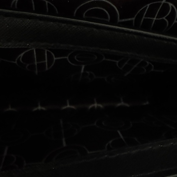 Henri Bendel Black Leather Shoulder Bag with Gold Accents - Picture 7 of 15